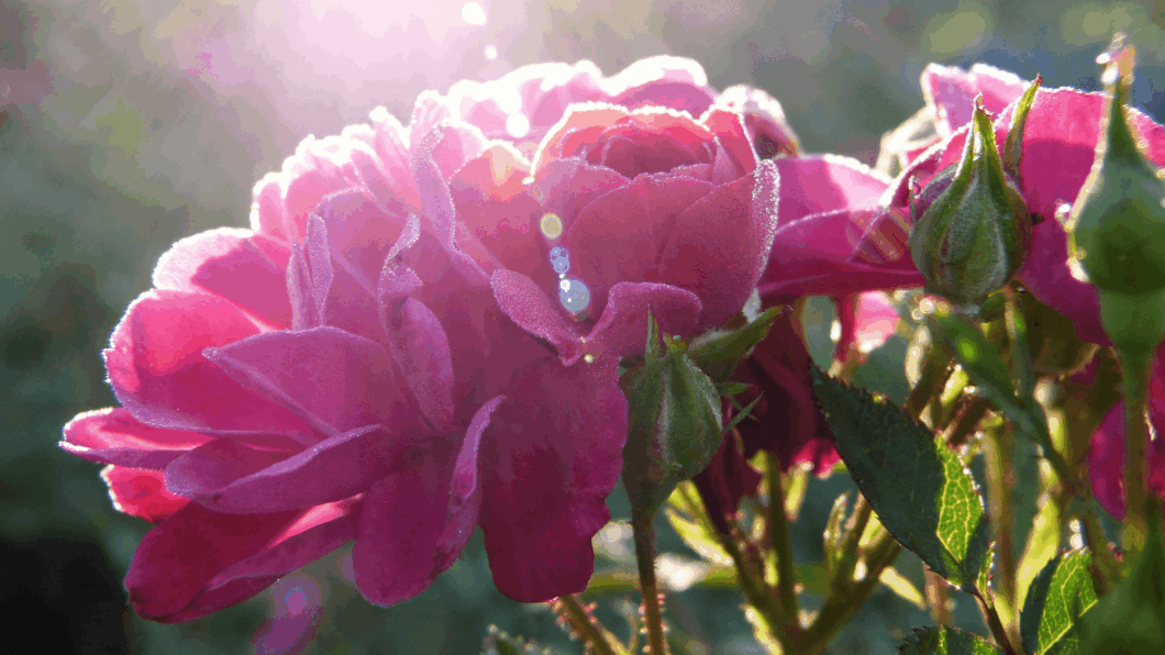 A pink flower blossoming in the sun.